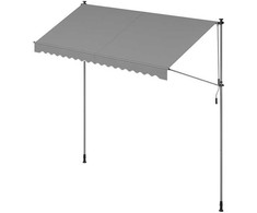 Songmics Tentas su rankine alkūne 350 x 120 cm pilkos spalvos