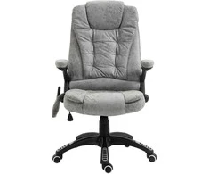 Biuro kėdė Vinsetto su supimosi funkcija, masažinis krėslas su šildymo funkcija, ergonomiškas vadovo krėslas su masažo funkcija, reguliuojamo aukščio, apkrova iki 120 kg, pilka