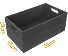 Skrzynkazdrewna Medinė laikymo dėžė 31 × 21 × 13 cm juoda
