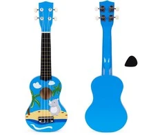 Medinė vaikiška ukulelė ECOTOYS, 4 nailono stygos