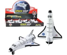 Lean Toys Metalinė kosminė raketa su mechaniniu varikliu 14x10x5 cm