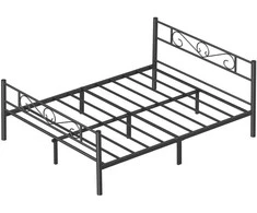 Songmics Metalinė lova 160x200 cm, juoda