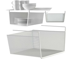 Metalinė pakabinama lentyna virtuvei 28 cm balta