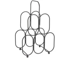 Home Styling Collection Olandų metalinė vyno lentyna, skirta 5 buteliams, juoda, 27x40,5 cm