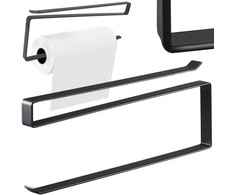 Metalinis virtuvinis rankšluosčių laikiklis, juodas, 25,5 cm