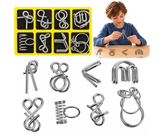 Dėlionė Lean Toys Metalinių vielinių loginių galvosūkių rinkinys, 8 vnt.