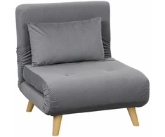 Miegamasis fotelis 3 viename su 6 padėčių atlošu, pilkas, 72 × 78 × 79 cm