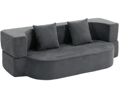 Miegamoji sofa be rėmo, tamsiai pilka, 190 x 80 x 60 cm