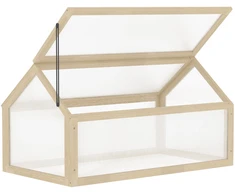Outsunny medinis daigykla, mini šiltnamis 90 x 52 x 49,5 cm, šiltnamis su dangčiu, permatoma daigykla, žiemai atspari pakelta lysvė sodui, balkonui, natūrali mediena
