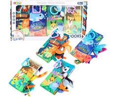 Lean Toys Minkštų edukacinių jutiminių knygelių rinkinys kūdikiams, 4 vnt.