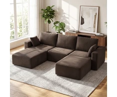 Modulinė U formos sofa be rėmo 287 × 186 × 87 cm