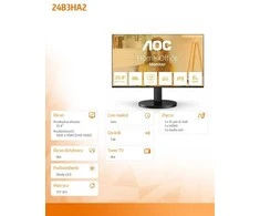 Monitorius AOC 24B3HA2, 23.8", IPS, 1920 x 1080, 100Hz, 1 ms