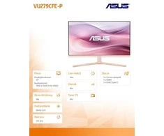 ASUS VU279CFE-P Eye Care Monitorius 27 colių IPS FHD WLED 16:9 100Hz 250cd/m2 1ms HDMI USB-C