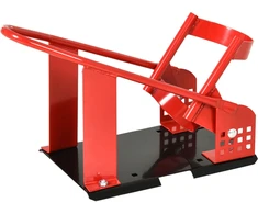 Motociklo priekinio rato stovas, 12 padėčių, iki 450 kg, juodos ir raudonos spalvos, 27,5 × 51–69 × 34 cm