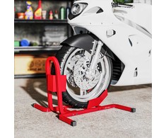 HOMCOM Motociklo stovas 17-21", 430-530 mm priekšējai ratui, reguliuojamas, metalinis, raudonas