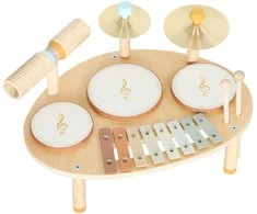 Mušamųjų instrumentų rinkinys natūralaus medžio
