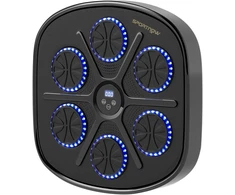 SPORTNOW Music Boxing Machine, elektroninis "Bluetooth" bokso treniruoklis su LED lemputėmis, muzika, sieninis bokso taikinys suaugusiesiems, pratimai namuose, juodas