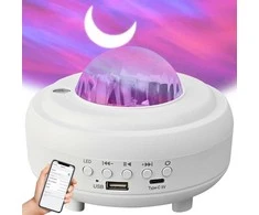 Naktinė LED lempa projektorius su Bluetooth garsiakalbiu