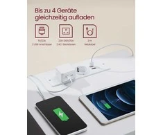Songmics Naktinis staliukas 2 vnt. su 2 AC lizdais