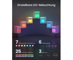 Songmics Vasagle Naktinė spintelė su LED apšvietimu modernus debesų baltos spalvos