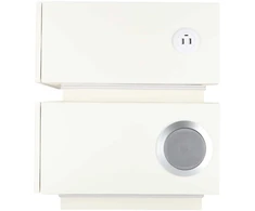 Naktinis staliukas su pirštų atspaudų spyna ir LED apšvietimu, ekru, 47,5 x 41 x 40,2 cm