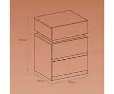 Songmics Naktinis staliukas , 33,5x40x55 cm, baltas