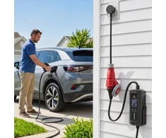 Nešiojamas elektromobilių įkroviklis 11 kW, Type 2, juodas, 23 × 9,5 × 5,5 cm