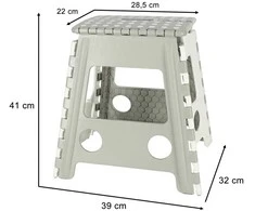 Ikonka Neslystanti sulankstoma taburetė, aukšta 39 cm, šviesiai pilka