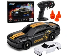 Lean Toys Nuotoliniu būdu valdomas automobilis 4WD, 1:43, juodas, 12 × 5 × 3,5 cm