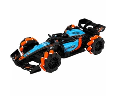 Lean Toys Nuotoliniu būdu valdomas sportinis automobilis su šviesos efektais, juodas su mėlynais ir oranžiniais elementais, 31 x 13,5 x 7,5 cm
