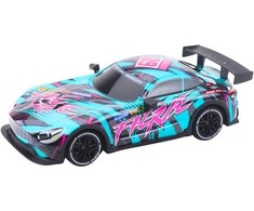 Lean Toys Nuotoliniu būdu valdomas žalias RC lenktyninis automobilis su rožiniais akcentais