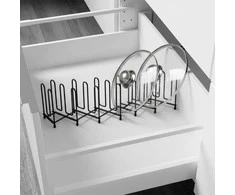 Orion metalinis juodas reguliuojamas stovas dangčiams ir lėkštėms 8-74 cm