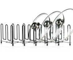Orion metalinis juodas reguliuojamas stovas dangčiams ir lėkštėms 8-74 cm