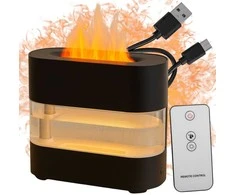 Oro drėkintuvas su liepsnos efektu ir LED apšvietimu USB