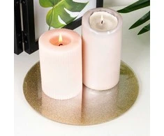 Home Styling Collection Dekoteller Stiklinė Dekoratyvinė Plokštė su Blizgučiais 20 cm