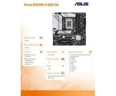 Pagrindinė plokštė ASUS PRIME B760M-A WIFI D4, LGA1700, Micro-ATX, DDR4