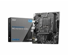 Pagrindinė plokštė MSI PRO H610M-E DDR4 | Intel H610 | LGA1700 | MicroATX | 2x DDR4 lizdai | 1x PCI-Express 1x | 1x PCI-Express 16x | 1 x M.2 | 1x 15pin D-sub | 1x HDMI | 4xUSB 2.0 | 2x USB 3.2 | 1xPS/2 | 1x RJ45 | 3x garso jungtys