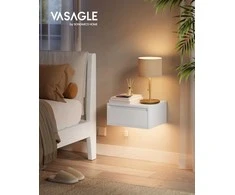 Vasagle Kabanti naktinė spintelė su šviestuvais, 3 spalvų debesų baltumo