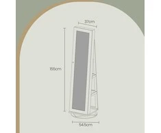 Papuošalų spinta su veidrodžiu SONGMICS, 54 x 54 x 161 cm