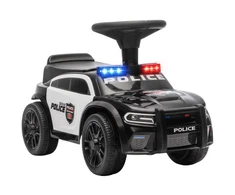Paspiriama mašinėlė policijos dizaino su šviesa ir muzika, juoda, 65 × 29,5 × 36 cm