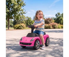 Paspiriama mašinėlė su licencijuotu „Porsche“ dizainu ir šviesos bei garso funkcijomis, rožinė, 63 x 28,5 x 38 cm