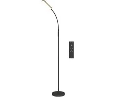 HOMCOM LED pastatoma lempa su reguliuojamu ryškumu, nuotolinio valdymo ir lietimui jautriu valdymu, 360° reguliuojamu lanksčiu kaklu, 1 valandos laikmačiu, atminties funkcija, juoda