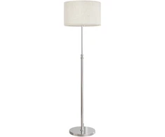 Pastatomas šviestuvas su nuotolinio valdymo pulteliu, reguliuojamo aukščio, sidabro ir smėlio spalvų, Ø40 × 133–168 cm