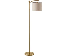 Pastatomas šviestuvas su nuotolinio valdymo pultu, reguliuojama šviesa, aukso ir kreminės spalvų, 54,3 × 30,6 × 159,6 cm
