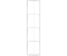 Pastatomas šviestuvas su RGB LED apšvietimu ir 5 lentynomis, baltas, 42 × 29,5 × 163 cm