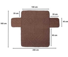 Dvigubas sofos užtiesalas 240x165 cm, rudas/kremas