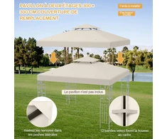 Paviljono stogo uždangalas 300 x 300 cm