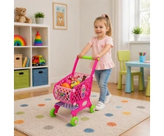 Lean Toys Pirkinių vežimėlis 52 cm rožinis 46 vnt.