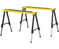 DURHAND 2 vnt. ožių rinkinys, darbinis stovas, atraminis stovas, sulankstomas, neslystantis, plieno, geltonas/juodas, 100 x 49 x 62-90 cm, keliamoji galia 100 kg