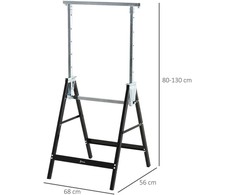 DURHAND pjūklo arklys reguliuojamo aukščio, sulankstomas, metalinis, juodas, 68x56x80-130 cm, iki 200 kg keliamoji galia